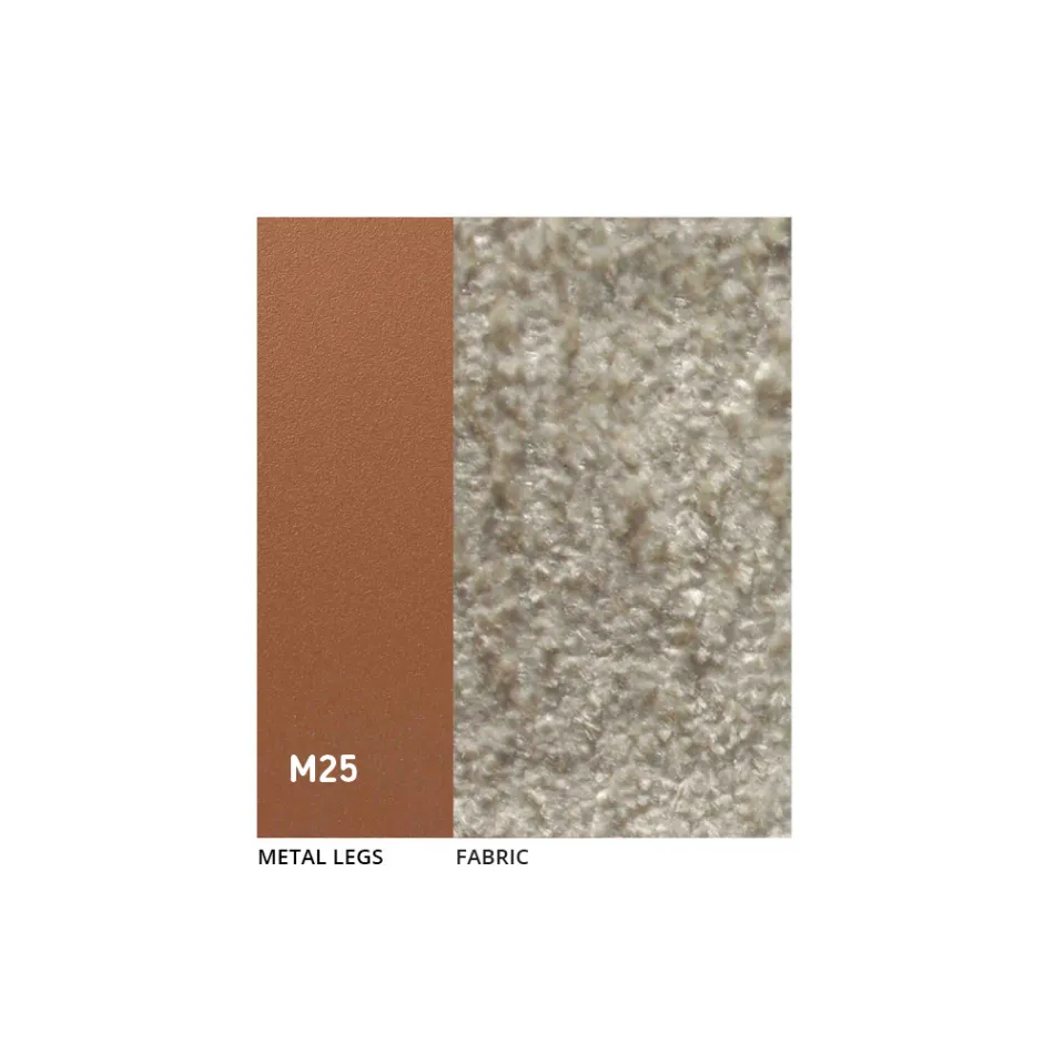 2 Indoor-Stühle aus Metall mit Sitzfläche aus Bliss-Stoff - Avenia Viadurini