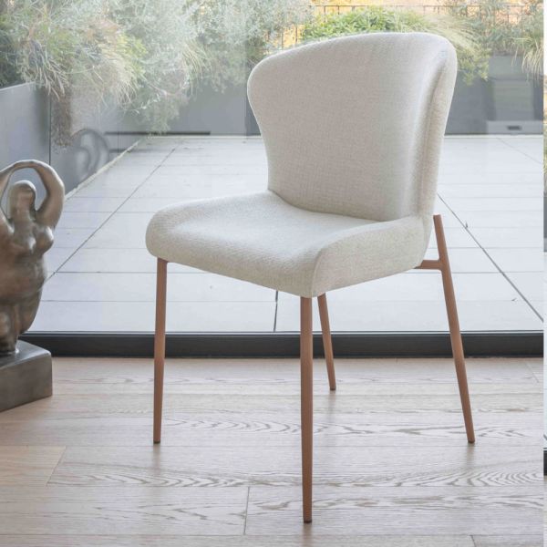 2 indoor-stühle aus metall mit sitzfläche aus bliss-stoff - avenia