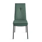 2 Polsterstühle mit farbenfrohem Stoffbezug und Metallgestell - Fabrizio Viadurini