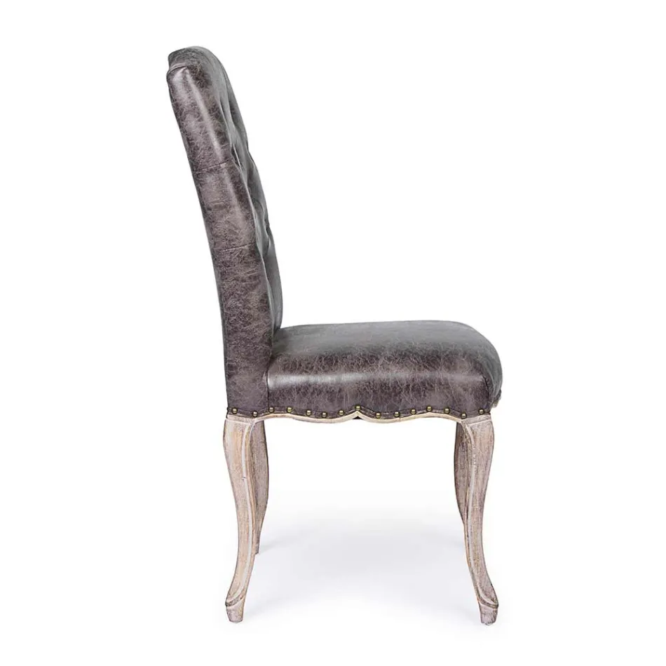 2 Esszimmerstühle mit gepolstertem und gepolstertem Sitz Homemotion - Mania Viadurini