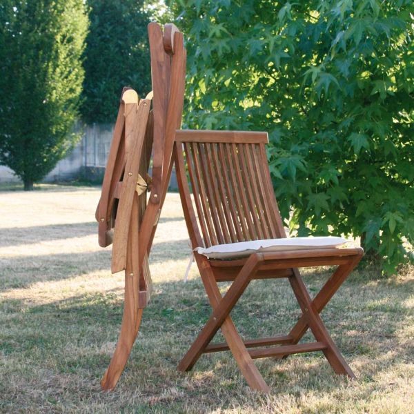 2 klappbare gartenstühle aus teakholz