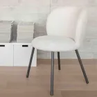 2 Stühle aus graphitfarbenem Metall mit Sitzfläche aus Bliss-Stoff - Lunea Viadurini