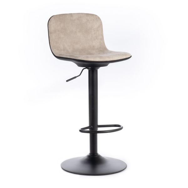2 hocker mit gasfeder, sitz aus mikrofaser und metall – adonis