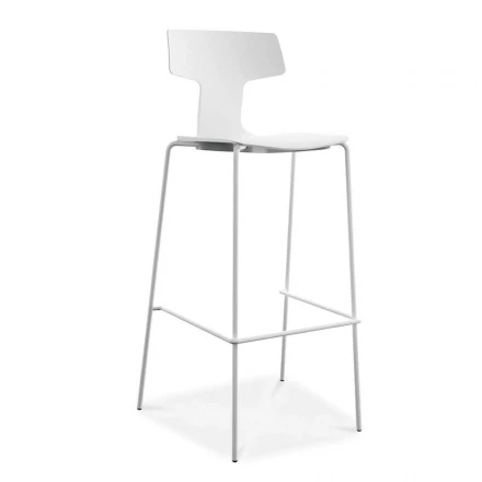 2 stapelbare Außenhocker aus Metall und Polypropylen Made in Italy Annice Viadurini