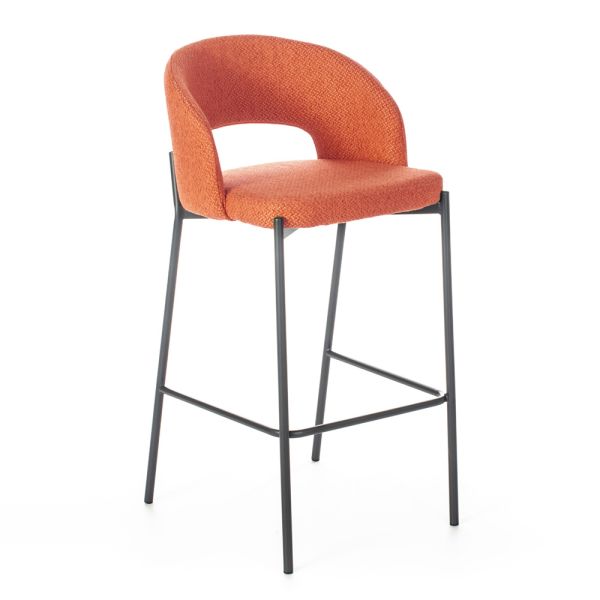2 innenhocker mit sitz und rückenlehne aus stoff und metallbeinen – strand