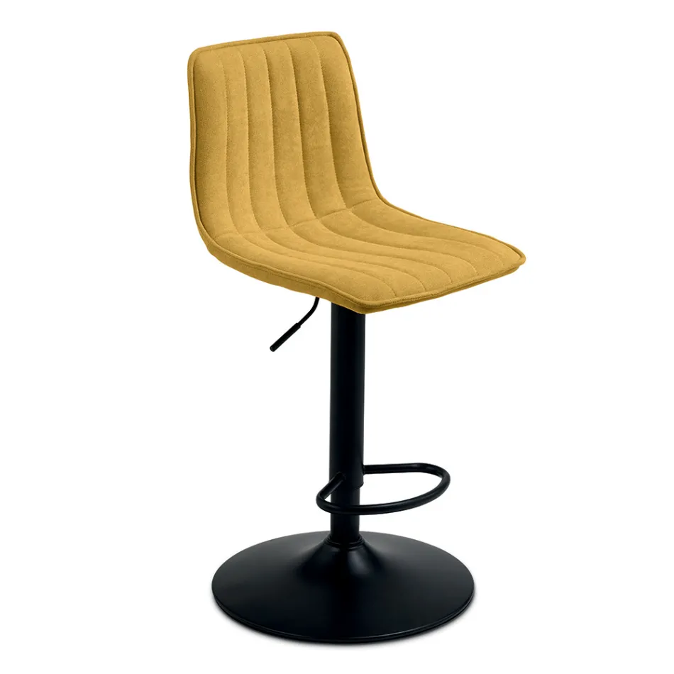 2 Wohnzimmerhocker mit gepolsterten Stoffsitzen in verschiedenen Farben - Impeto Viadurini