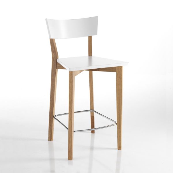 2 wohnzimmerhocker aus massivholz – silber