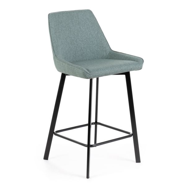 2 wohnzimmerhocker mit stoffsitz und metallbeinen – negroni