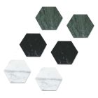 2 sechseckige Untersetzer aus weißem, schwarzem oder grünem Marmor Made in Italy - Paulo Viadurini