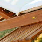 Verstellbare Sonnenbank aus echtem Teakholz Viadurini