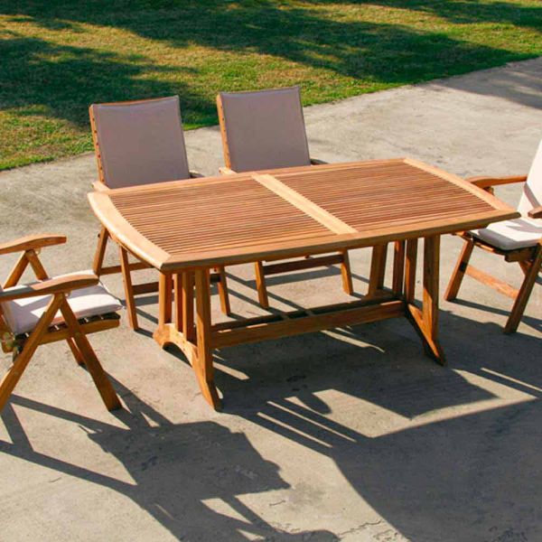 Verlängerbarer gartentisch in teak amalfi