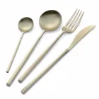 24 Besteck aus poliertem Schmiedestahl in verschiedenen Ausführungen, Made in Italy - Osaka Viadurini