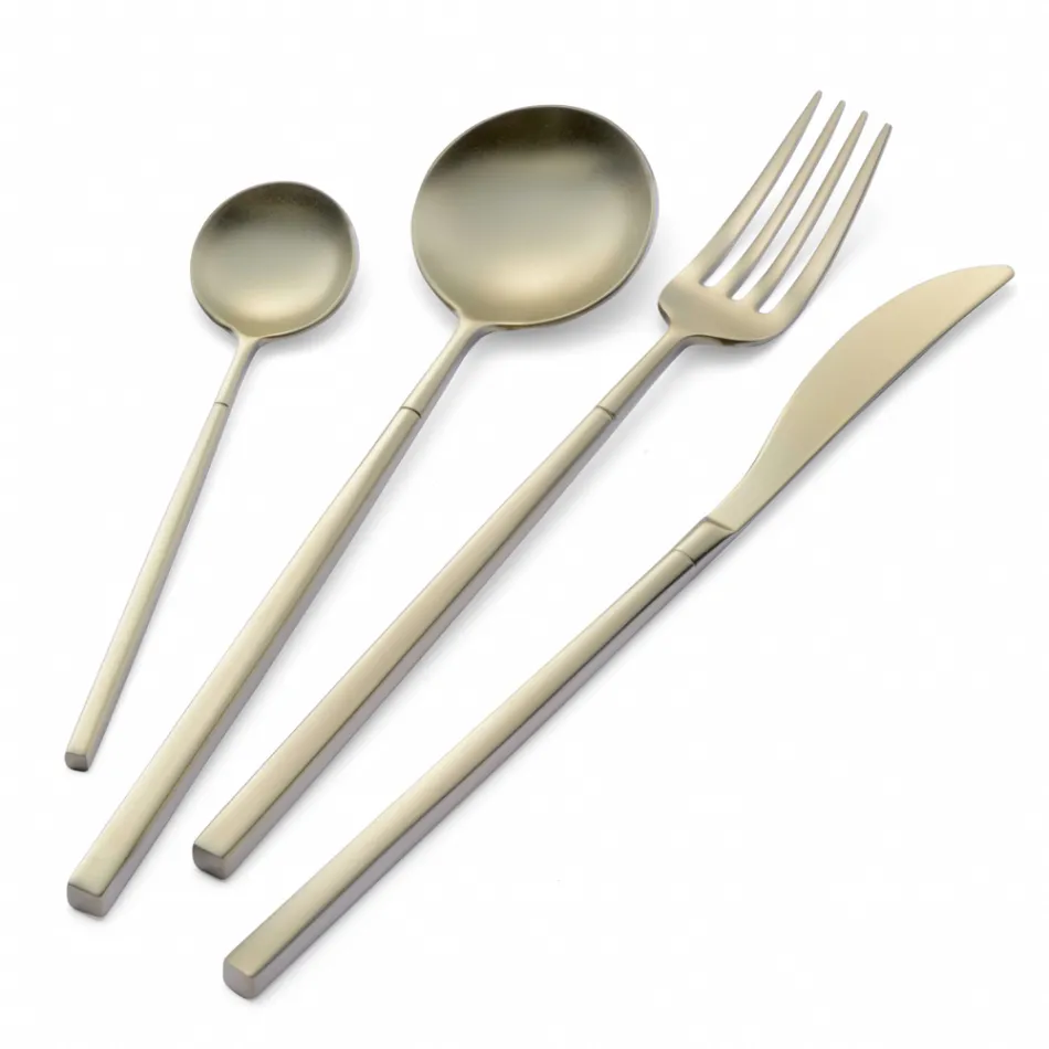 24 Besteck aus poliertem Schmiedestahl in verschiedenen Ausführungen, Made in Italy - Osaka Viadurini
