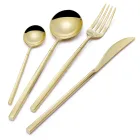 24 Besteck aus poliertem Schmiedestahl in verschiedenen Ausführungen, Made in Italy - Osaka Viadurini