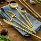 24 Besteck aus poliertem Schmiedestahl in verschiedenen Ausführungen, Made in Italy - Osaka Viadurini