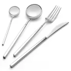 24 Besteck aus poliertem Schmiedestahl in verschiedenen Ausführungen, Made in Italy - Osaka Viadurini