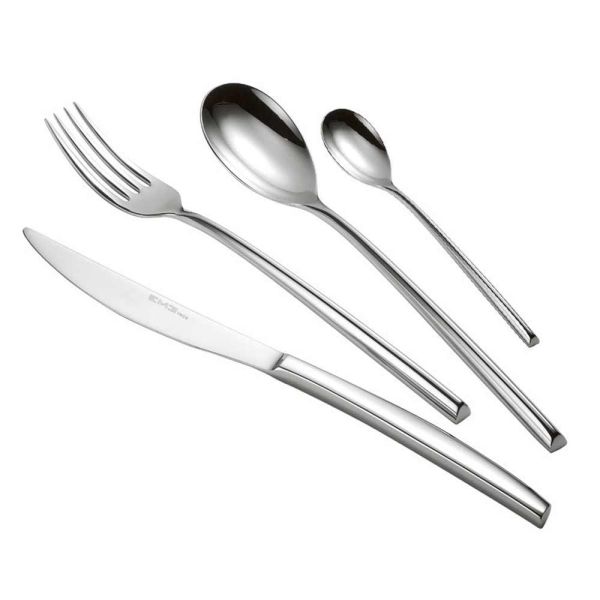 24 besteck aus poliertem stahl elegantes dreieckiges design made in italy - caplin