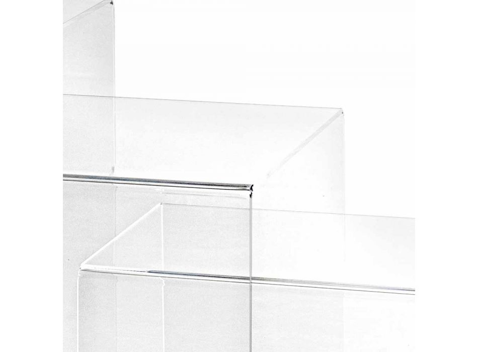 3 transparente überlappende Tische von Amalia Design, hergestellt in Italien Viadurini