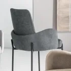 4 Sessel mit farbigem Stoffbezug und lackiertem Metallgestell - Lamberta Viadurini