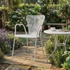 4 moderne Metall-Gartenstühle mit Armlehnen, hergestellt in Italien - Varmo Viadurini