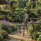 4 moderne Metall-Gartenstühle mit Armlehnen, hergestellt in Italien - Varmo Viadurini