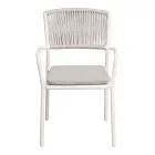 4 stapelbare Gartenstühle aus Aluminium und Seil - Lunaris Viadurini