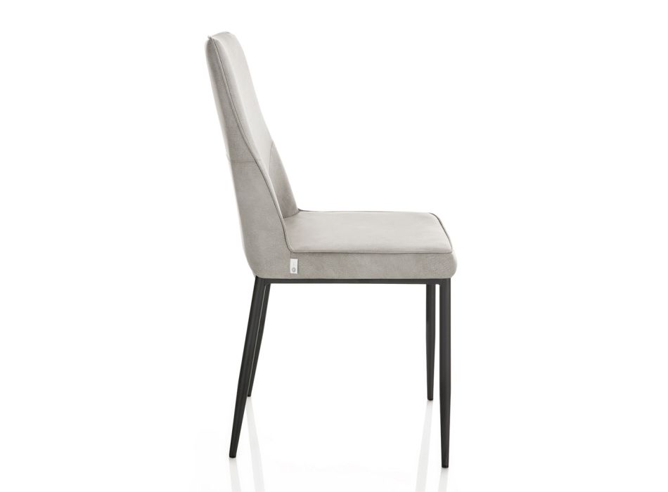 4 Stühle mit Kunstledersitz und Metallbeinen – Tariq Viadurini