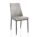 4 Stühle mit Kunstledersitz und Metallbeinen – Tariq