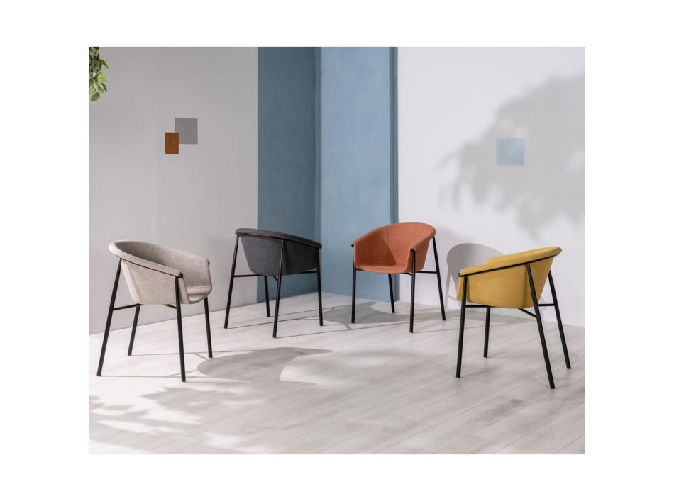 4 Stühle mit Stoffsitz, erhältlich in verschiedenen Ausführungen – Toskana Viadurini