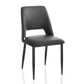 4 Stühle mit Metallrahmen und Mikrofasersitz - Hala