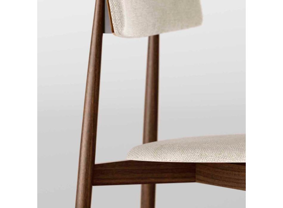 4 Esszimmerstühle aus massivem Eschenholz und Stoff, hergestellt in Italien – Sulu Viadurini