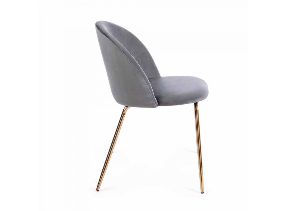 4 Designstühle aus Samt mit Stahlkonstruktion Homemotion - Dania Viadurini