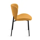 4 Polsterstühle mit Bouclé-Stoffbezug und schwarzem Metallgestell - Tiziana Viadurini