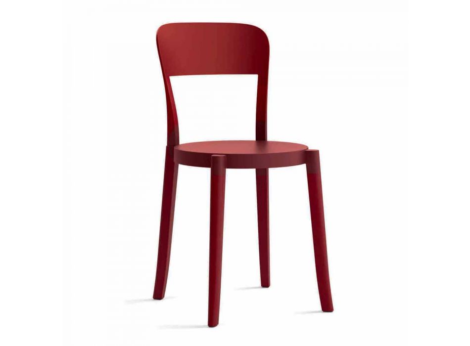 4 stapelbare Stühle aus Polypropylen im Freien Made in Italy Design - Alexus Viadurini