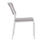 4 stapelbare Gartenstühle aus Aluminium und Seil - Lunaris Viadurini