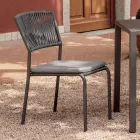 4 stapelbare Gartenstühle aus Aluminium und Seil - Lunaris Viadurini