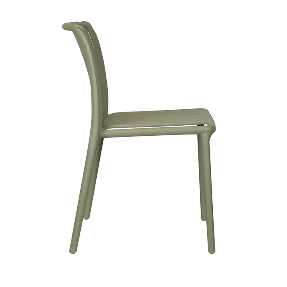 4 stapelbare Gartenstühle aus Polypropylen und Fiberglas - Orelia Viadurini