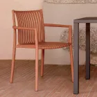 4 stapelbare Gartenstühle aus UV-beständigem Polypropylen - Ondara Viadurini