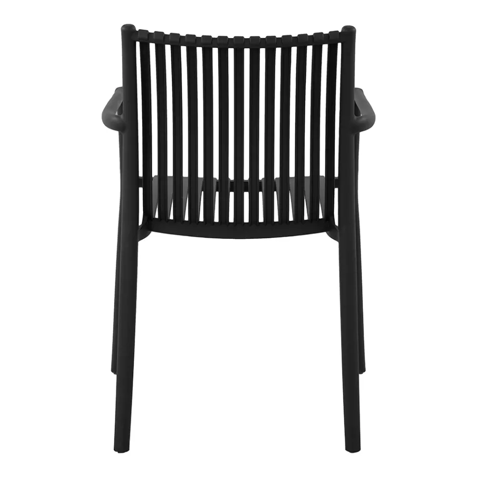 4 stapelbare Gartenstühle aus UV-beständigem Polypropylen - Ondara Viadurini