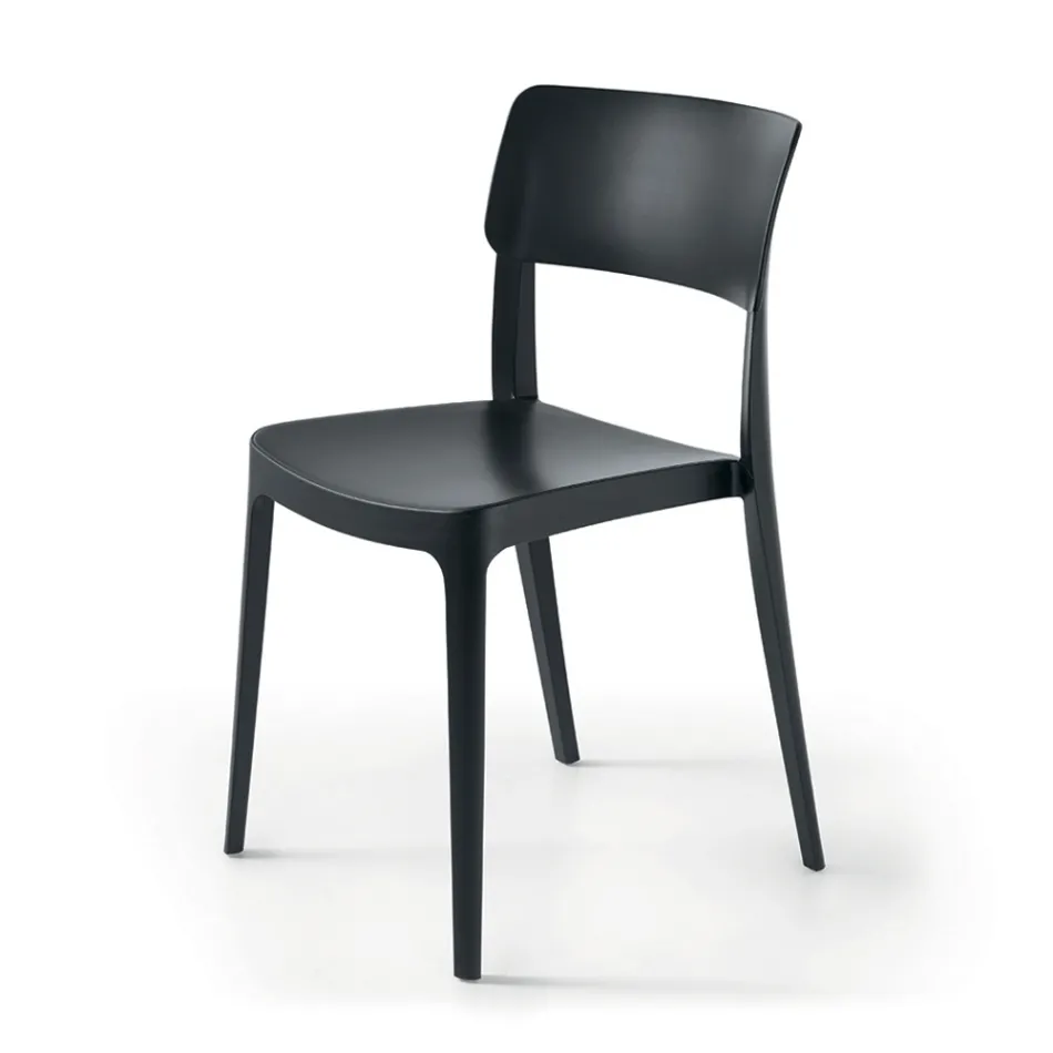 4 stapelbare Wohnzimmerstühle aus Polypropylen in verschiedenen Farben - Slancio Viadurini
