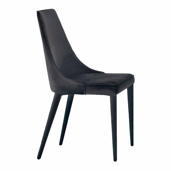 4 moderne stahlstuhle mit gepolstertem samtsitz made in italy - nirvana