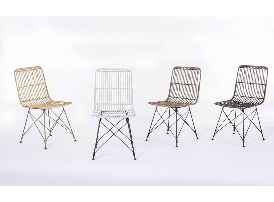 4 Esszimmerstühle aus Stahl und Gewebe von Kubu Homemotion - Kendall