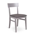 4 Stühle mit Kunstledersitz, Struktur und Beinen aus lackiertem Holz – Taikiri