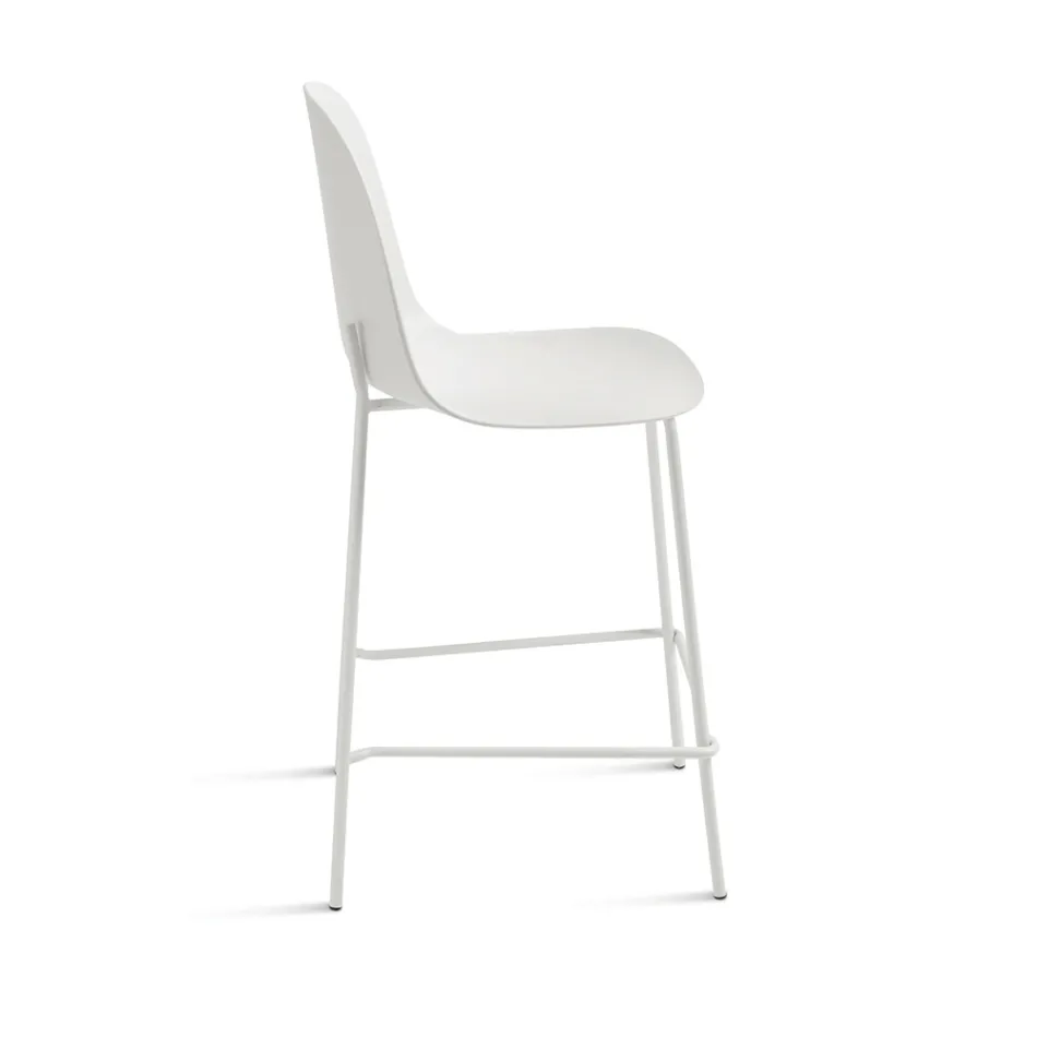 4 Wohnzimmerhocker aus Polypropylen mit Metallgestell - Dinamo Viadurini