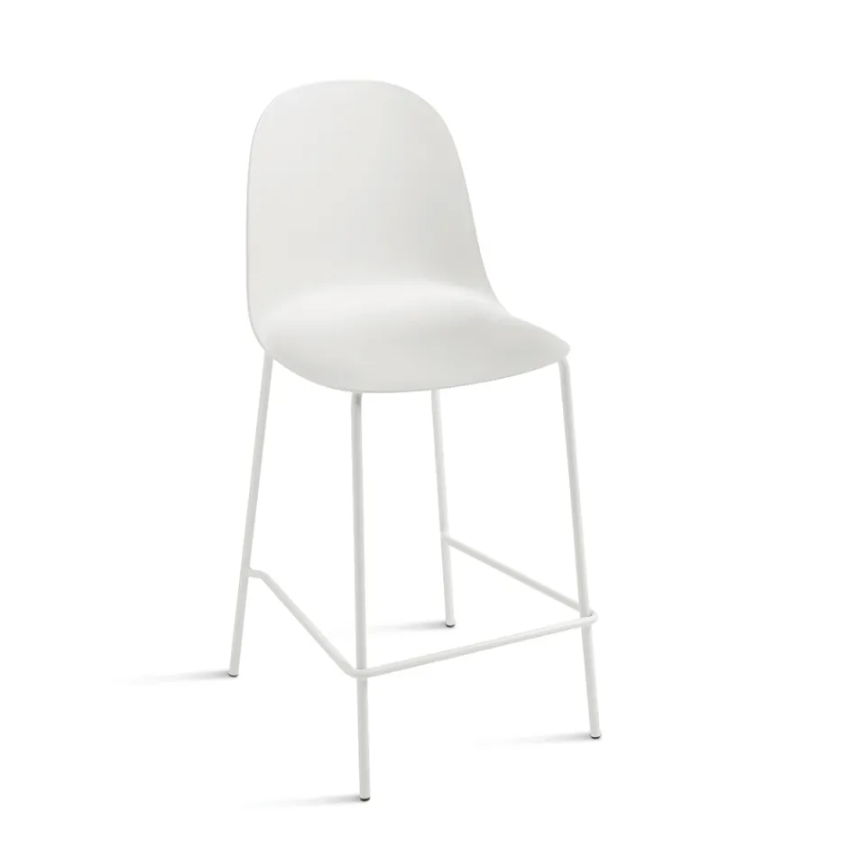 4 Wohnzimmerhocker aus Polypropylen mit Metallgestell - Dinamo Viadurini