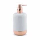 Freistehende Badaccessoires aus weißem Porzellan mit Kupferdetails - Scampia Viadurini