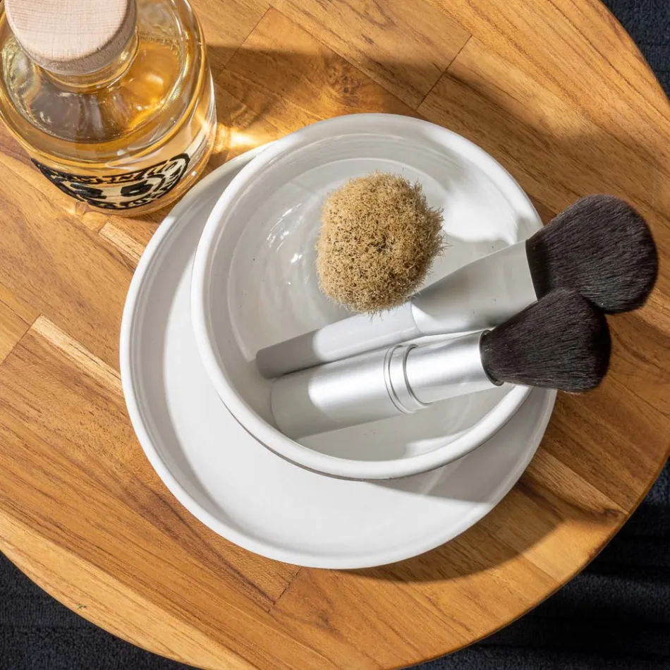 Badezimmerzubehör aus weißem feuerfestem Ton Made in Italy - Antonella Viadurini