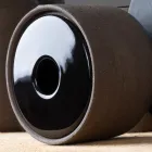 Moderne Badezimmeraccessoires aus schwarzem Ton Made in Italy - Antonella Viadurini