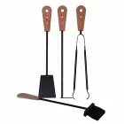 Kaminzubehör mit Nilar Lederhaltern, modernes Design Viadurini