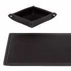 Zubehör 4-teiliger Schreibtisch aus regeneriertem Leder Made in Italy - Ascanio Viadurini